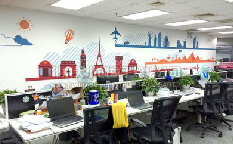 乐平教你设计办公室墙绘的方法。