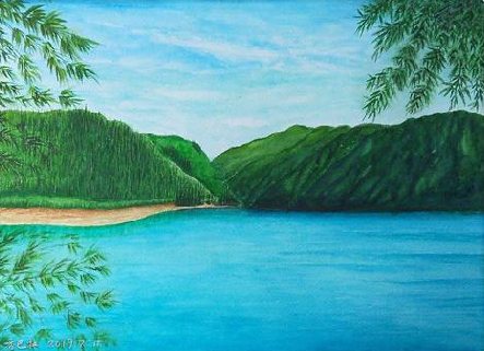 乐平在墙绘中，如何绘画绿水青山？